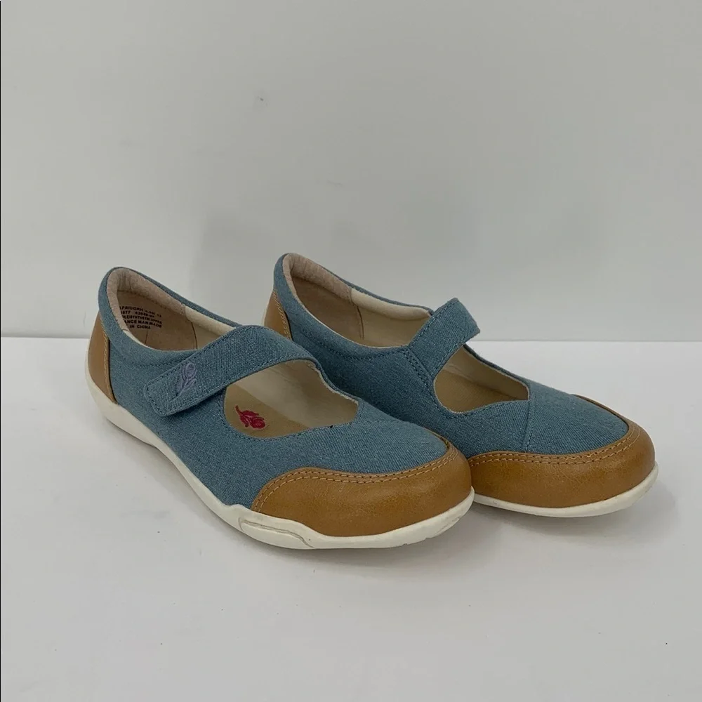 Ros Hommerson Capricorn maryjane flat comfort shoe blue denim sparkle women 4.5